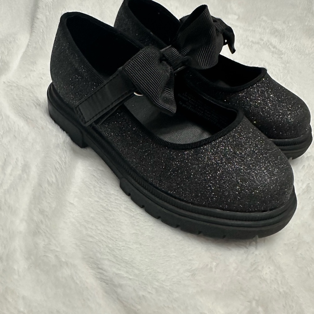 Cat & Jack Black Glitter Mary Jane Dress Shoes
